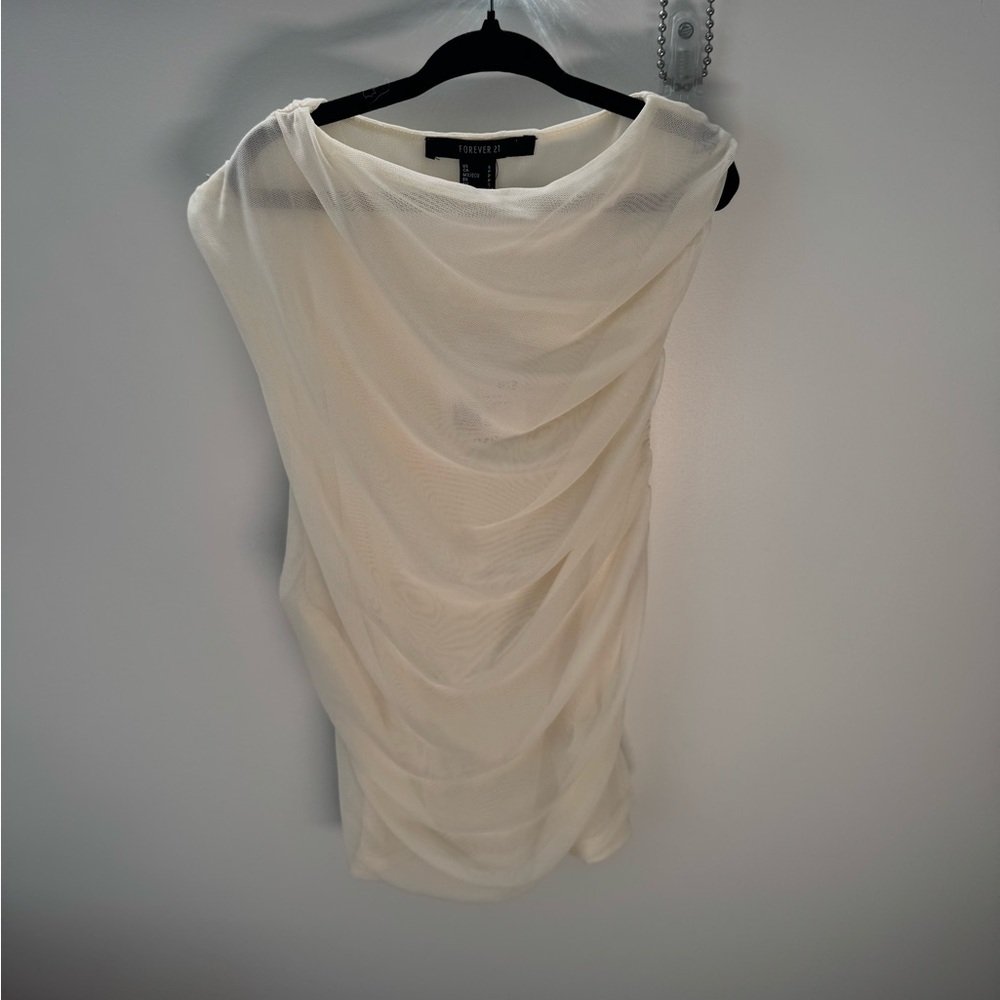 Forever 21 mesh cowl neck top